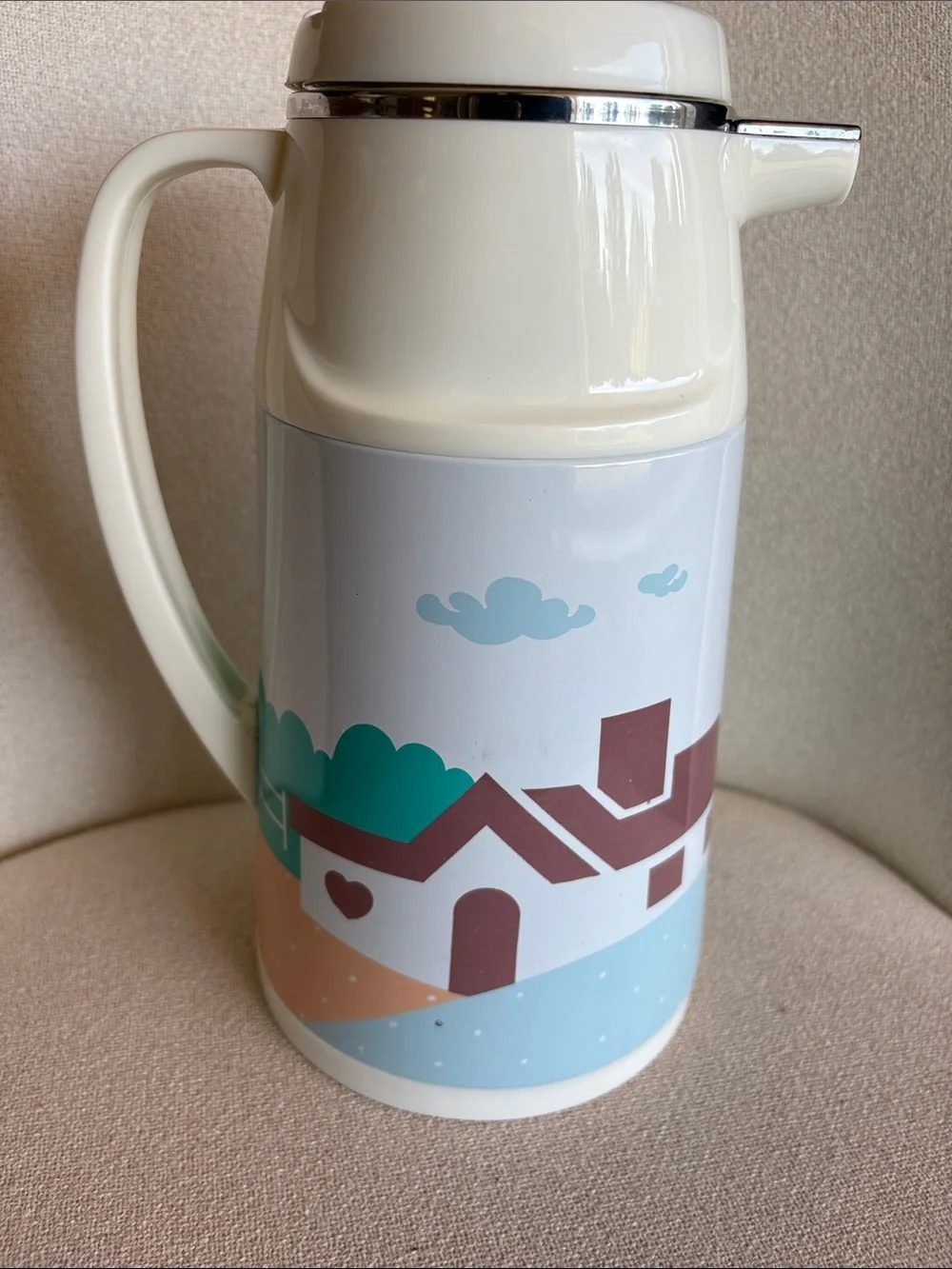 VTG Blue Ribbon Kitchen Country Cottage Goose Thermos Carafe